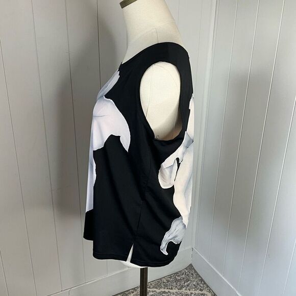 Vintage Clara S Womens Size Medium 2 Piece Tank & Jacket Black Floral Flowy - Picture 12 of 15